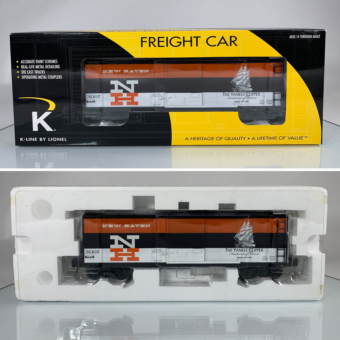 K-LINE • O GAUGE • 2010 LOTS Hartford Meet "Yankee Clipper" New Haven Boxcar 6-22680 • NEW OLD STOCK