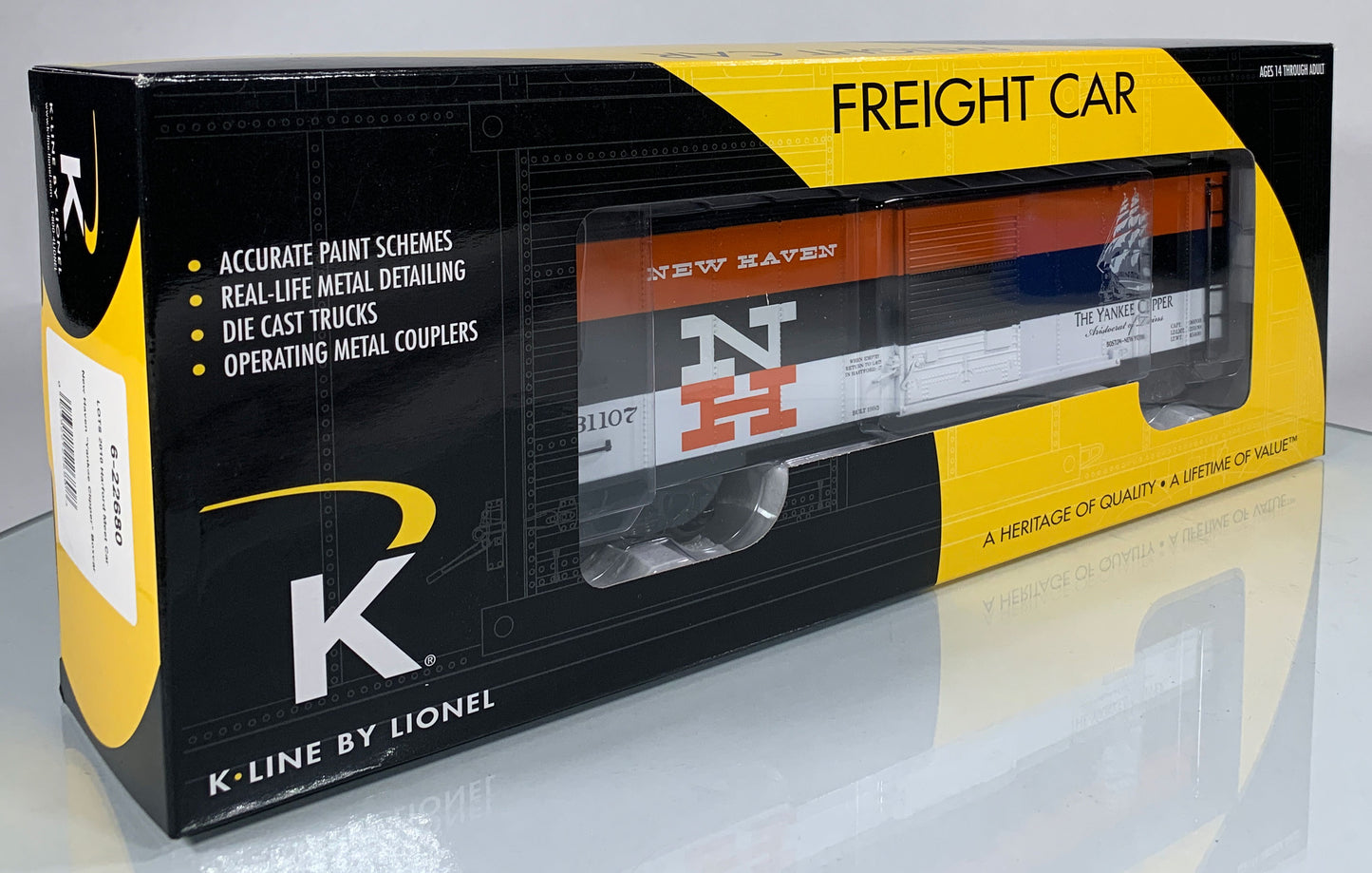 K-LINE • O GAUGE • 2010 LOTS Hartford Meet "Yankee Clipper" New Haven Boxcar 6-22680 • NEW OLD STOCK