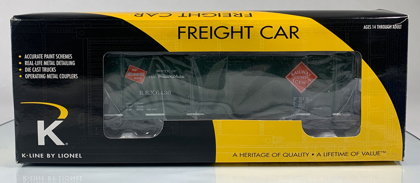 K-LINE • O GAUGE • 2009 Milwaukee Road Railway Express Boxcar 6-22515 • NEW OLD STOCK