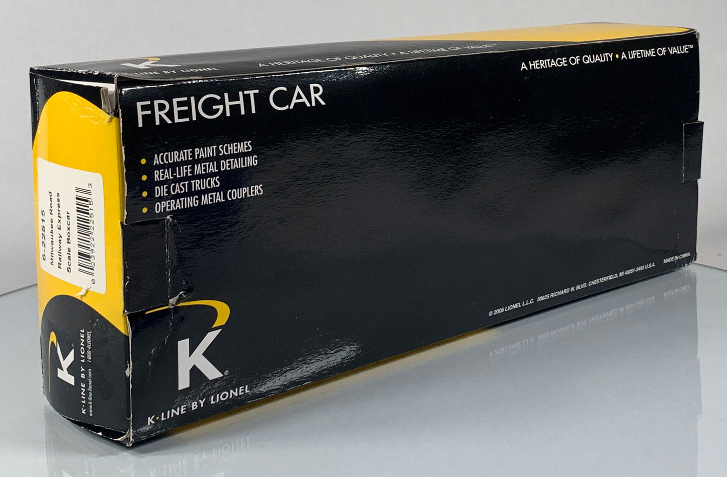 K-LINE • O GAUGE • 2009 Milwaukee Road Railway Express Boxcar 6-22515 • NEW OLD STOCK