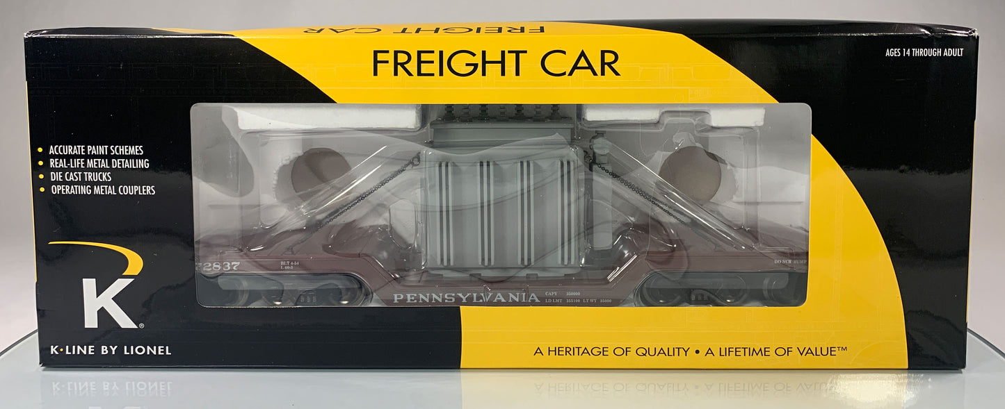 K-LINE • O GAUGE • 2009 Pennsylvania Transformer Flat Car 6-21644 • NEW OLD STOCK