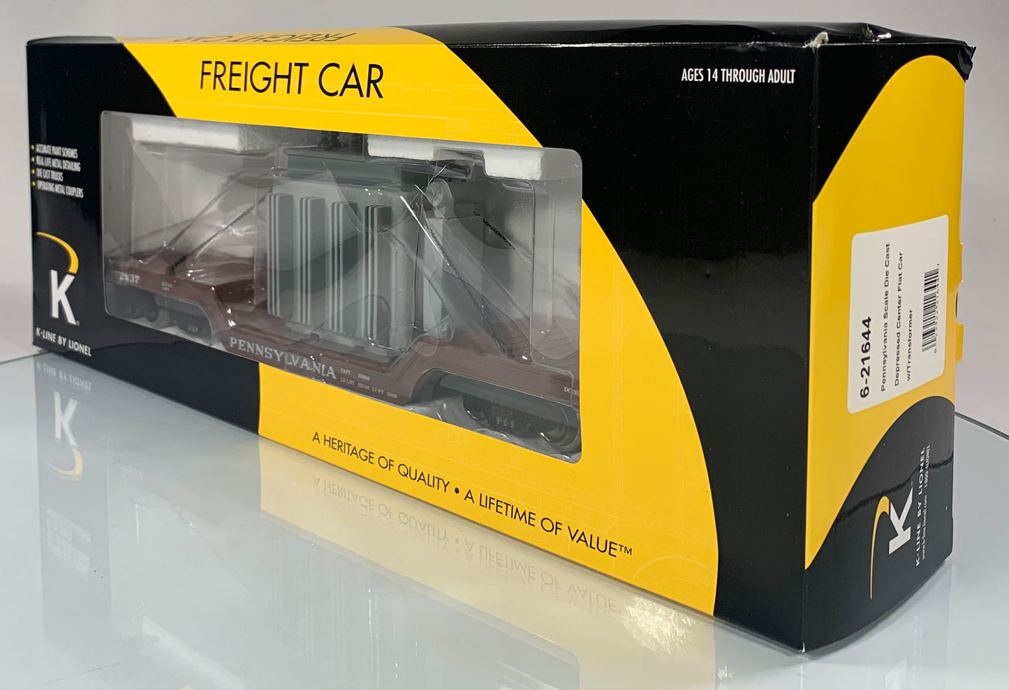 K-LINE • O GAUGE • 2009 Pennsylvania Transformer Flat Car 6-21644 • NEW OLD STOCK