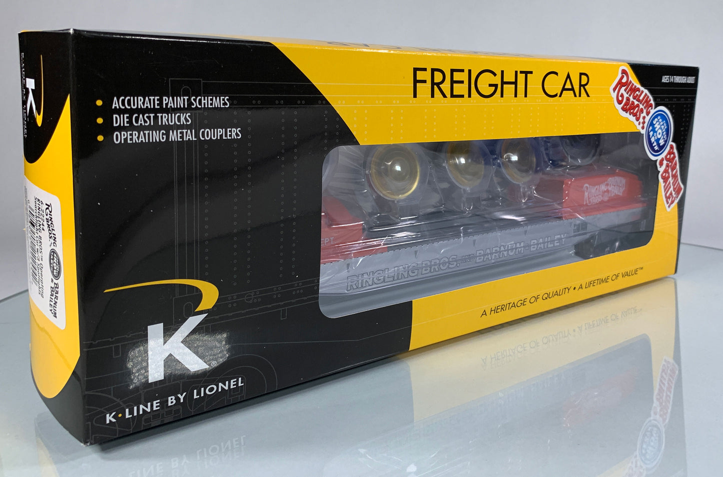K-LINE • O GAUGE • 2008 Ringling Bros Barnum Bailey Searchlight Car 6-22244 • NEW OLD STOCK