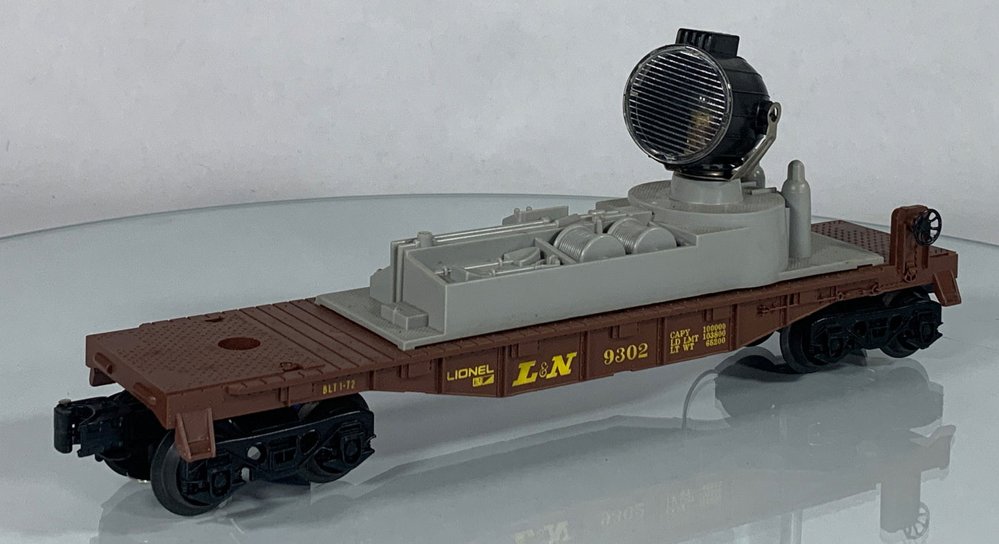 LIONEL • O GAUGE • 1972 L & N Louisville Nashville Searchlight Car 6-9302 • EX COND
