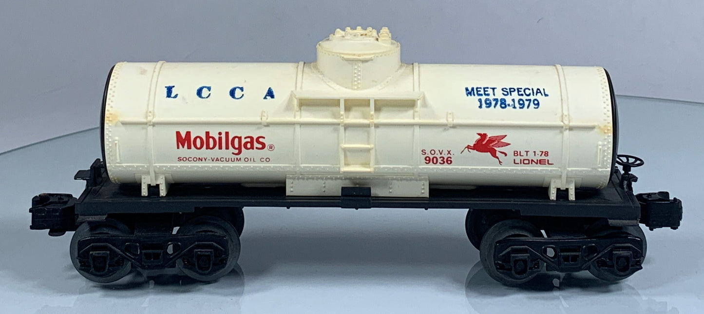 LIONEL • O GAUGE • 1978-1979 Mobilgas LCCA Meet Special Tank 6-9036 • EX COND