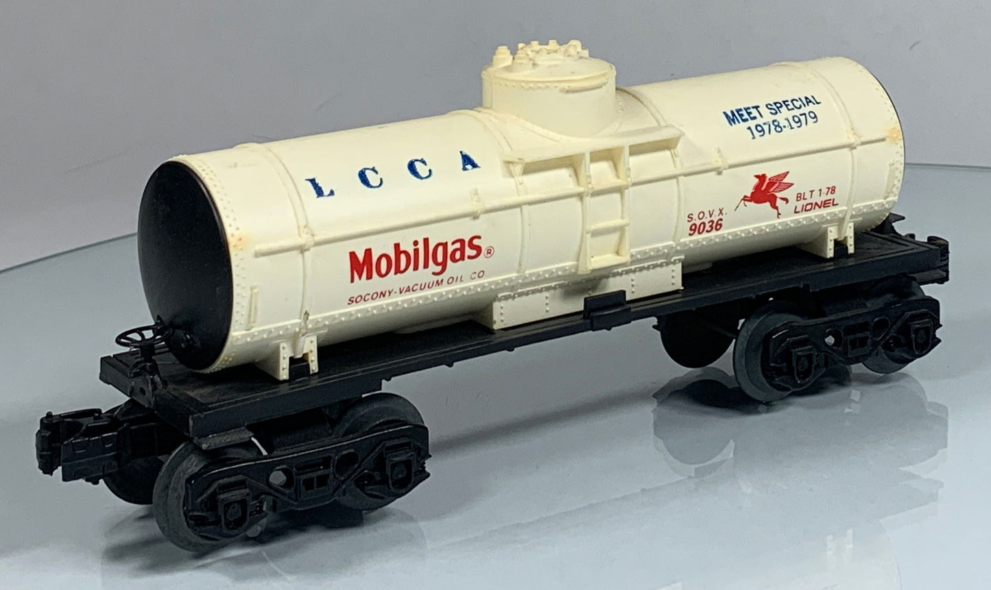 LIONEL • O GAUGE • 1978-1979 Mobilgas LCCA Meet Special Tank 6-9036 • EX COND