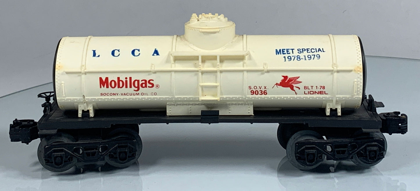 LIONEL • O GAUGE • 1978-1979 Mobilgas LCCA Meet Special Tank 6-9036 • EX COND