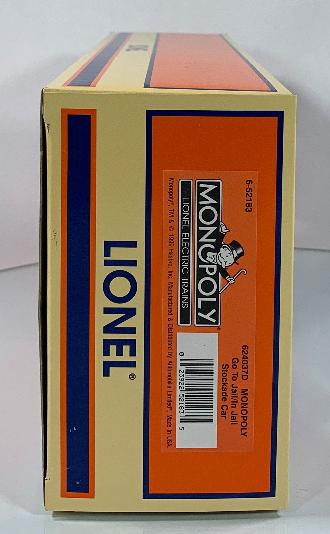 LIONEL • O GAUGE • 1999 Monopoly –Go to Jail Illuminated Stockade Car 6-52183 • NEW OLD STOCK