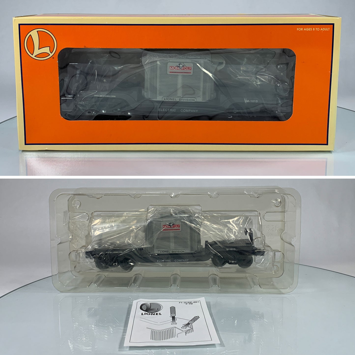 LIONEL • O GAUGE • 1998 Monopoly Electric Company Transformers Car 6-52159 • NEW OLD STOCK