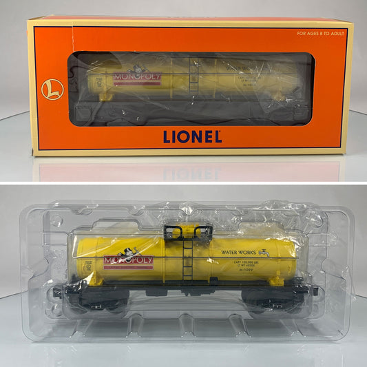 LIONEL • O GAUGE • 1998 Monopoly Water Works Single Dome Tank Car 6-52160 • NEW OLD STOCK