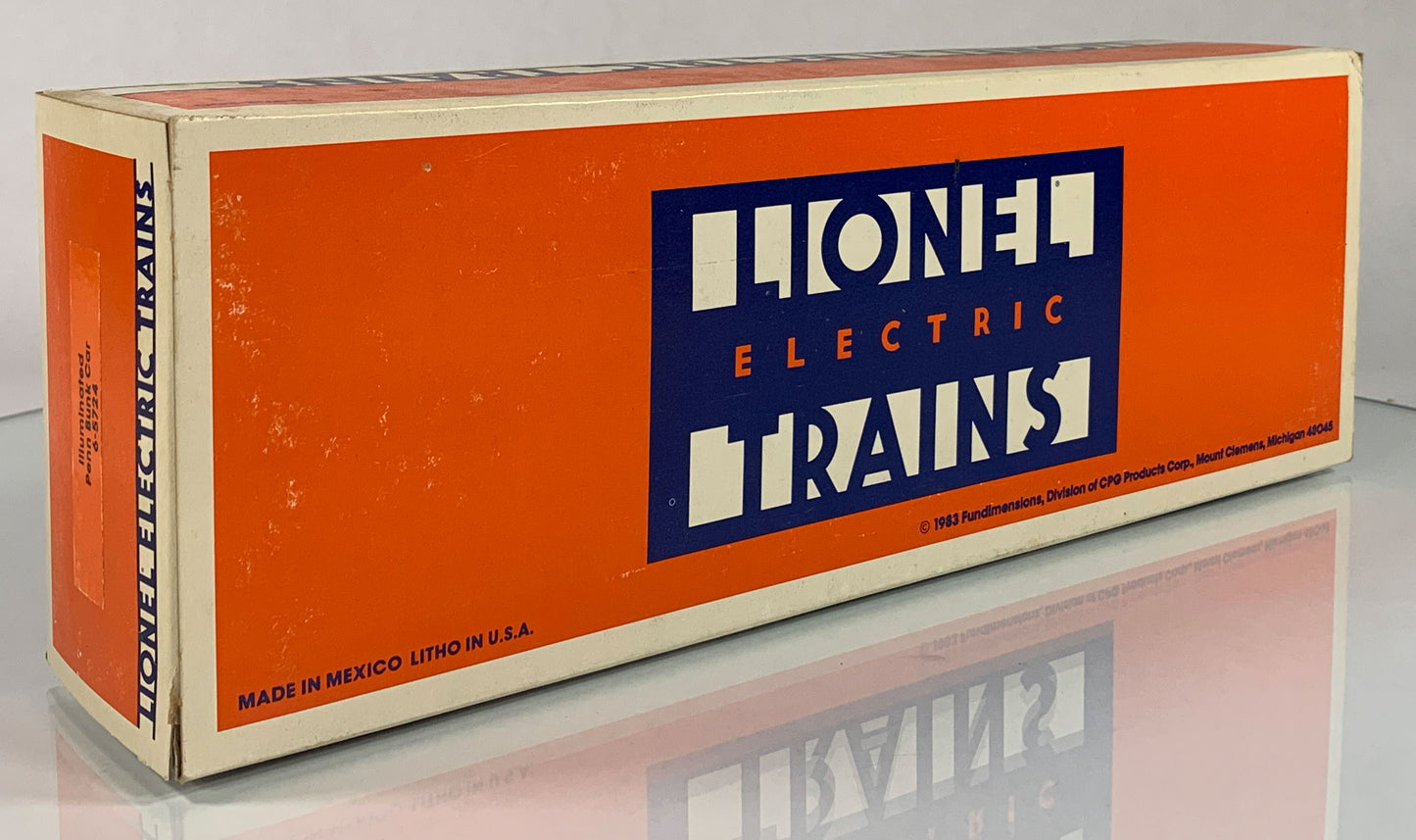 LIONEL • O GAUGE • 1984 Pennsylvania Illuminated Bunk Car 6-5724 • NEW OLD STOCK