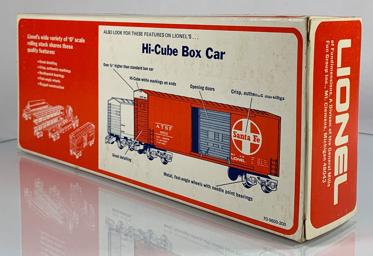 LIONEL • O GAUGE • 1976 Penn Central Hi-Cube Boxcar 6-9603 • EX COND • LNOS