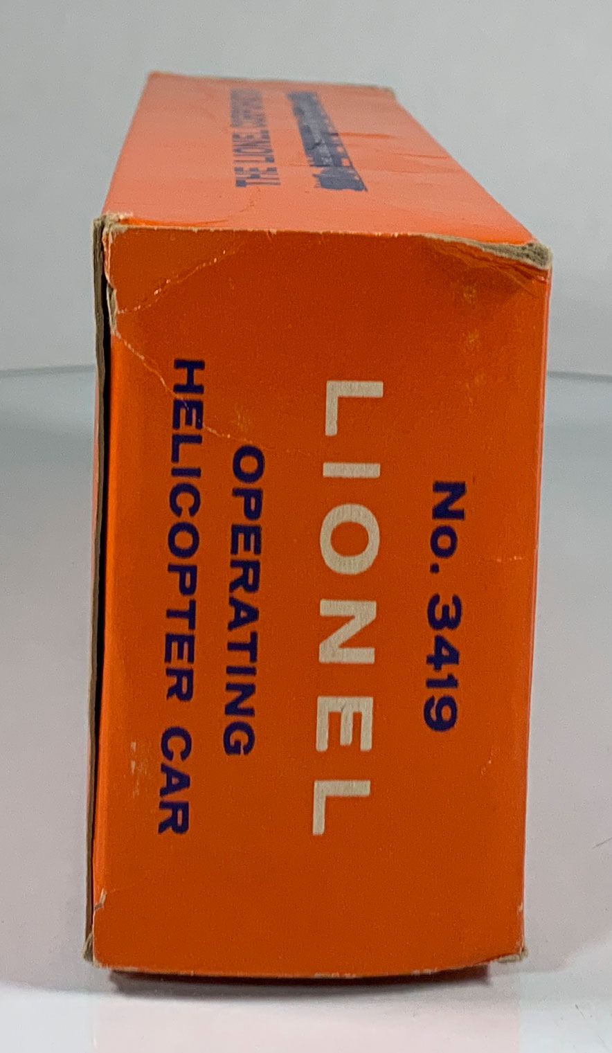 LIONEL • O GAUGE • 1959 Postwar 3419 Operating Helicopter Launching Flat Car • Original Box • EX COND