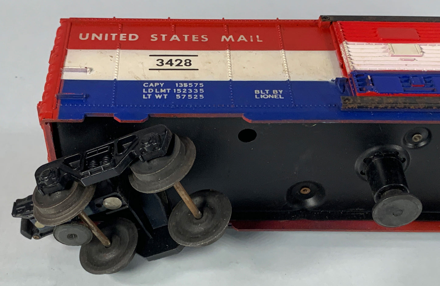 LIONEL • O GAUGE • 1959-1960 Postwar 3428 US Mail Operating Boxcar • Loose • GOOD COND