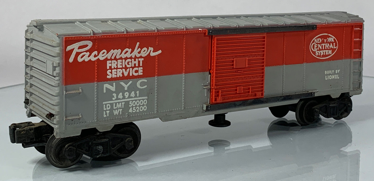 LIONEL • O GAUGE • 1955 Postwar 3494-1 NYC Pacemaker Operating Boxcar • Loose • VERY GOOD COND