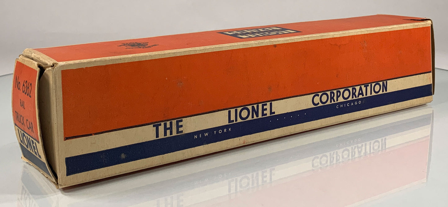 LIONEL • O GAUGE • 1955-1957 Postwar 6362 Rail Truck Car • Original Box • LIKE NEW COND