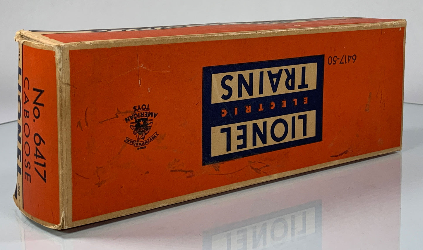 LIONEL • O GAUGE • 1954 Postwar 6417-50 Illuminated Lehigh Valley Caboose • Original Box • EXCELLENT COND