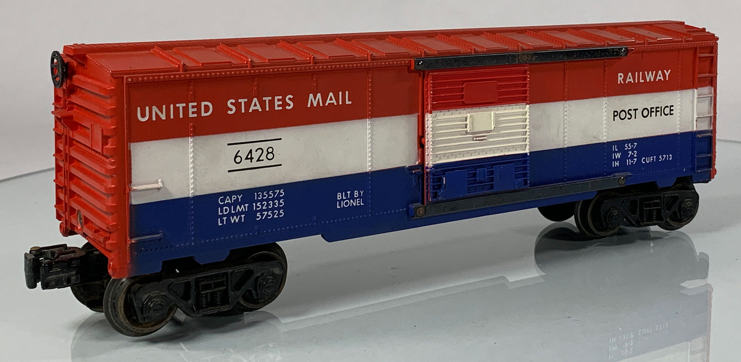 LIONEL • O GAUGE • 1960-1968 Postwar 6428 US Mail Boxcar • Loose • VERY GOOD COND