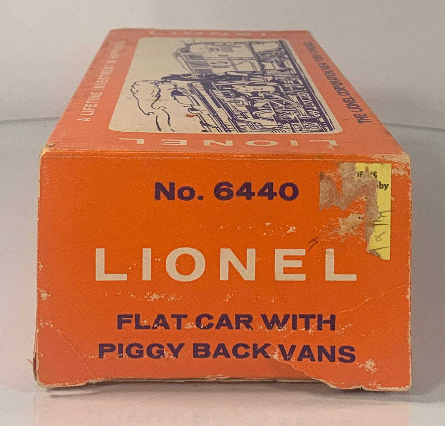 LIONEL • O GAUGE • 1961-1963 Postwar 6440 Flat Car Piggyback Vans • Original Box • VERY GOOD COND