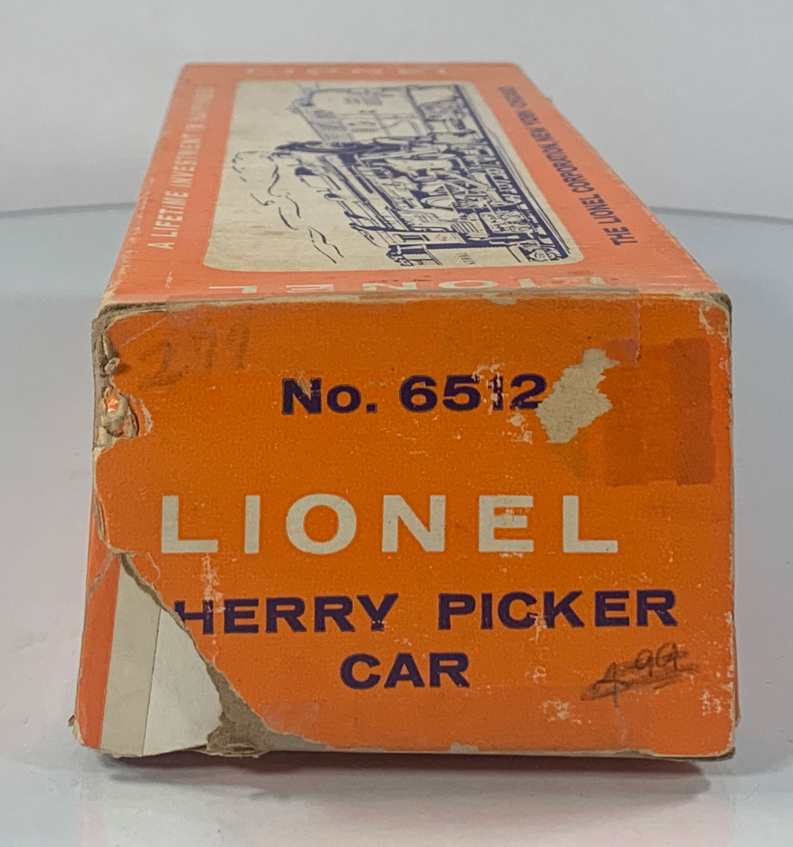 LIONEL • O GAUGE • 1962-1963 Postwar 6512 Cherry Picker Car • Original Box • EX COND