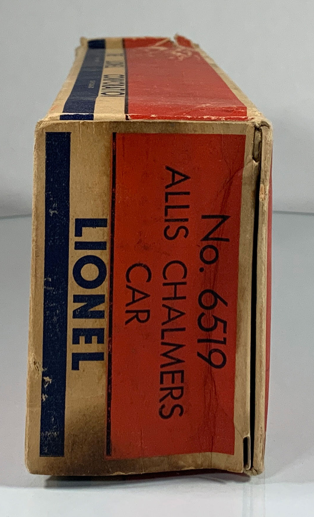 LIONEL • O GAUGE • 1958 Postwar 6519 Allis Chalmers Flat Car • Original Box • EXCELLENT COND