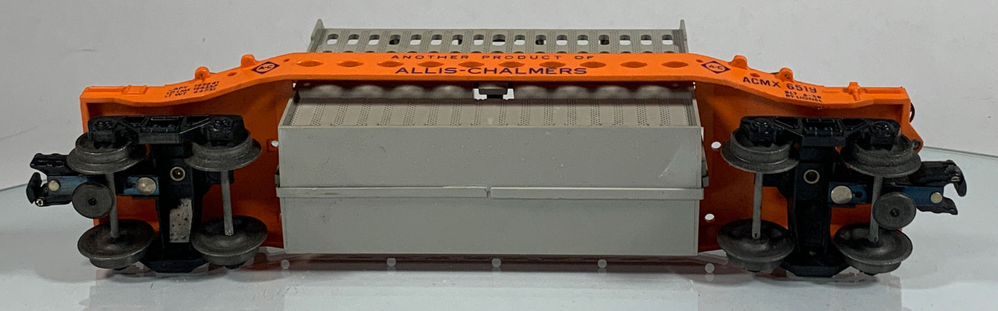 LIONEL • O GAUGE • 1958 Postwar 6519 Allis Chalmers Flat Car • Original Box • EXCELLENT COND