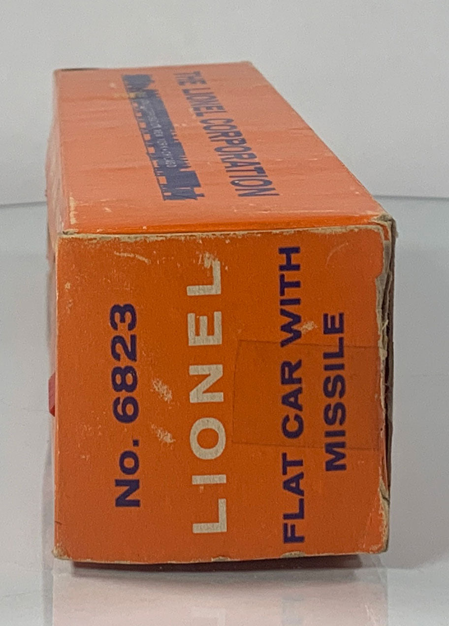 LIONEL • O GAUGE • 1959-1960 Postwar 6823 Flat Car Missile • Original Box • VERY GOOD COND