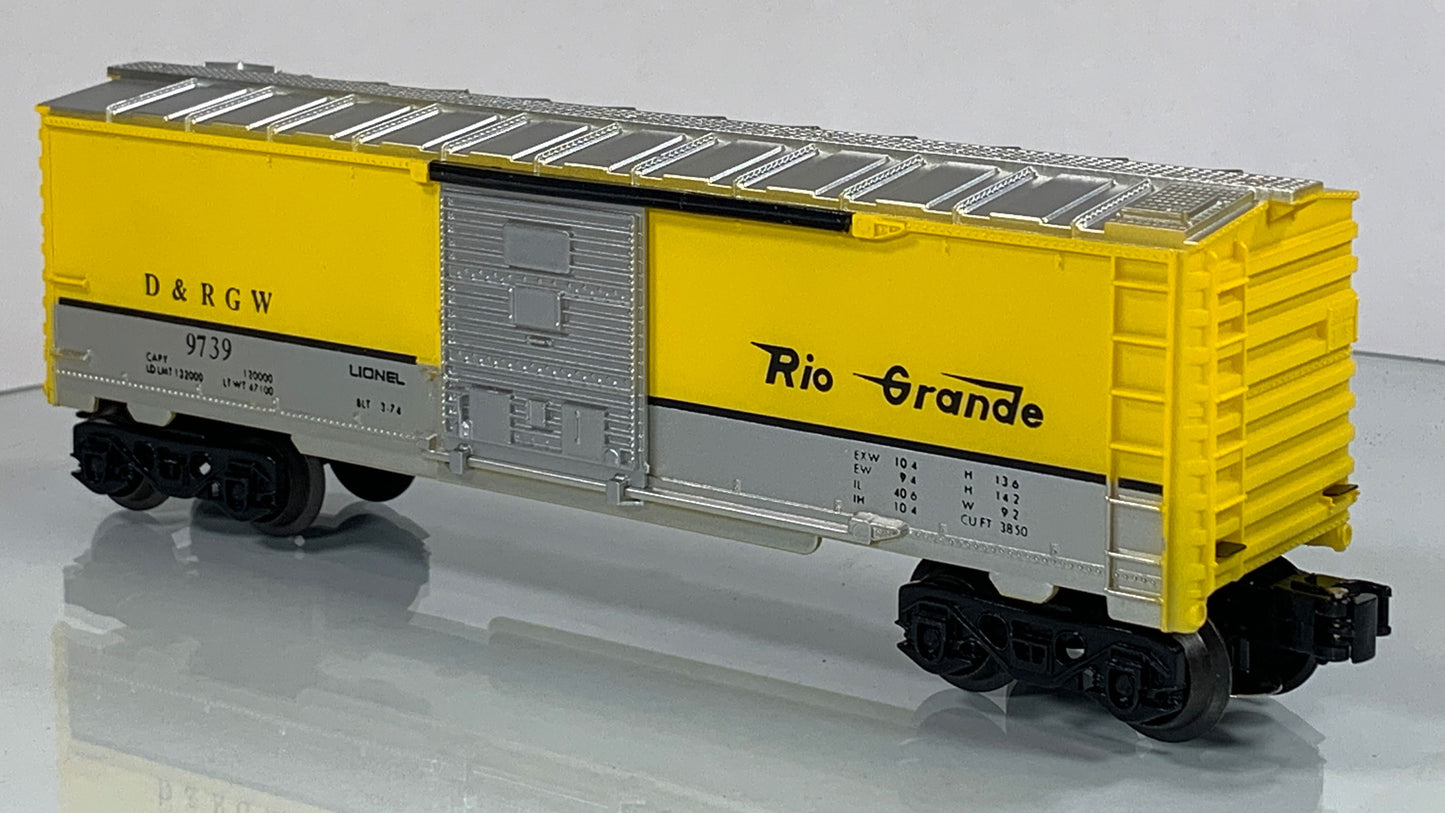 LIONEL • O GAUGE • 1974 Denver & Rio Grande Western Boxcar 6-9739 • EX COND