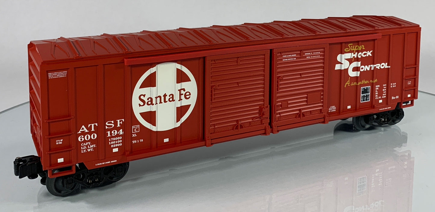 LIONEL • O GAUGE • 2002 Santa Fe Double Door Box Car w/Auto Frames 6-17280 • NEW OLD STOCK