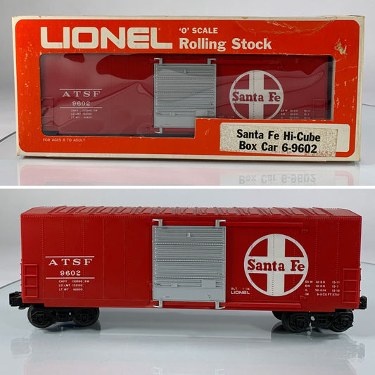 LIONEL • O GAUGE • 1976 Santa Fe Hi-Cube Boxcar 6-9602 • EX COND • LNOS