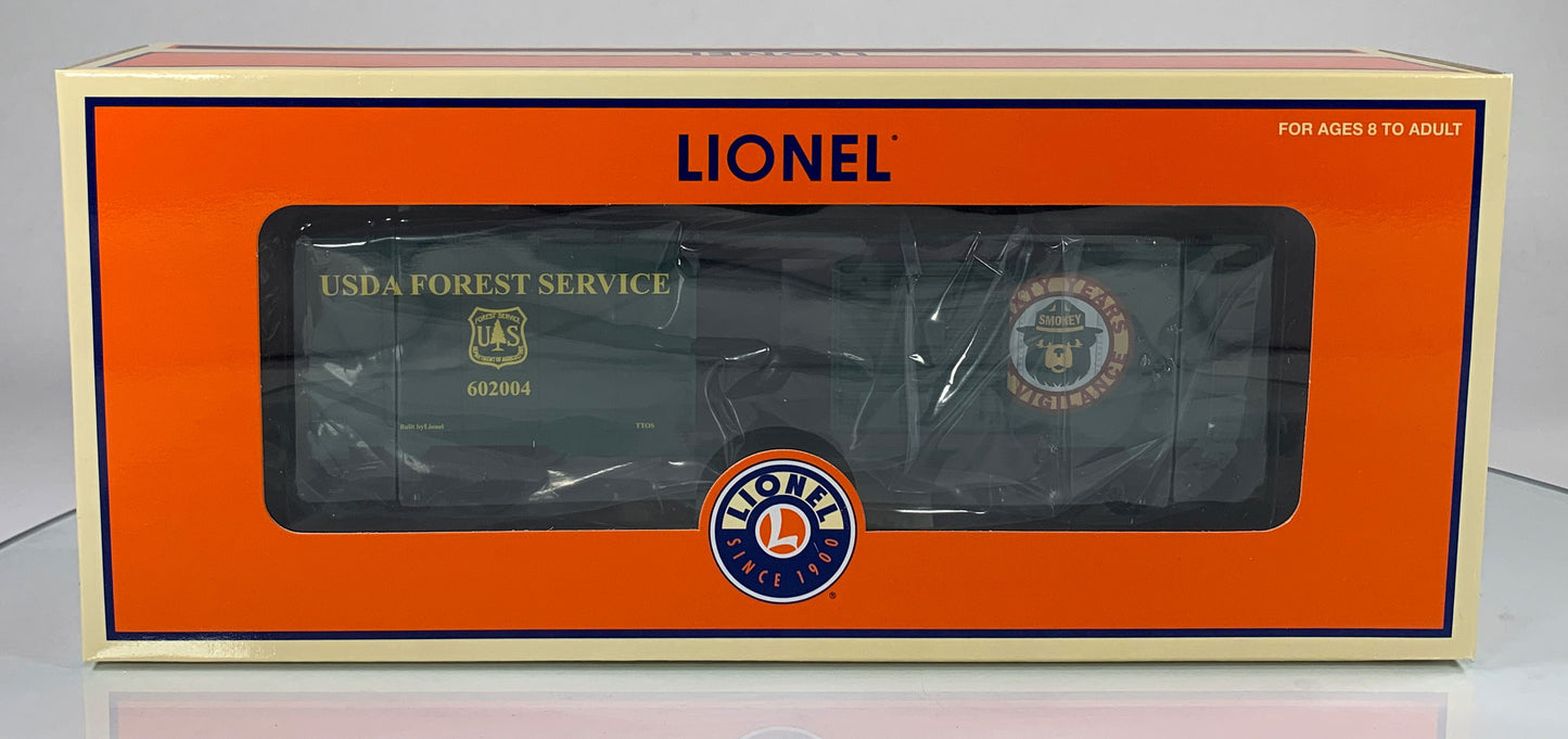 LIONEL • O GAUGE • 2004 Smokey the Bear and USDA Forest Service Boxcar 6-52335 • NEW OLD STOCK