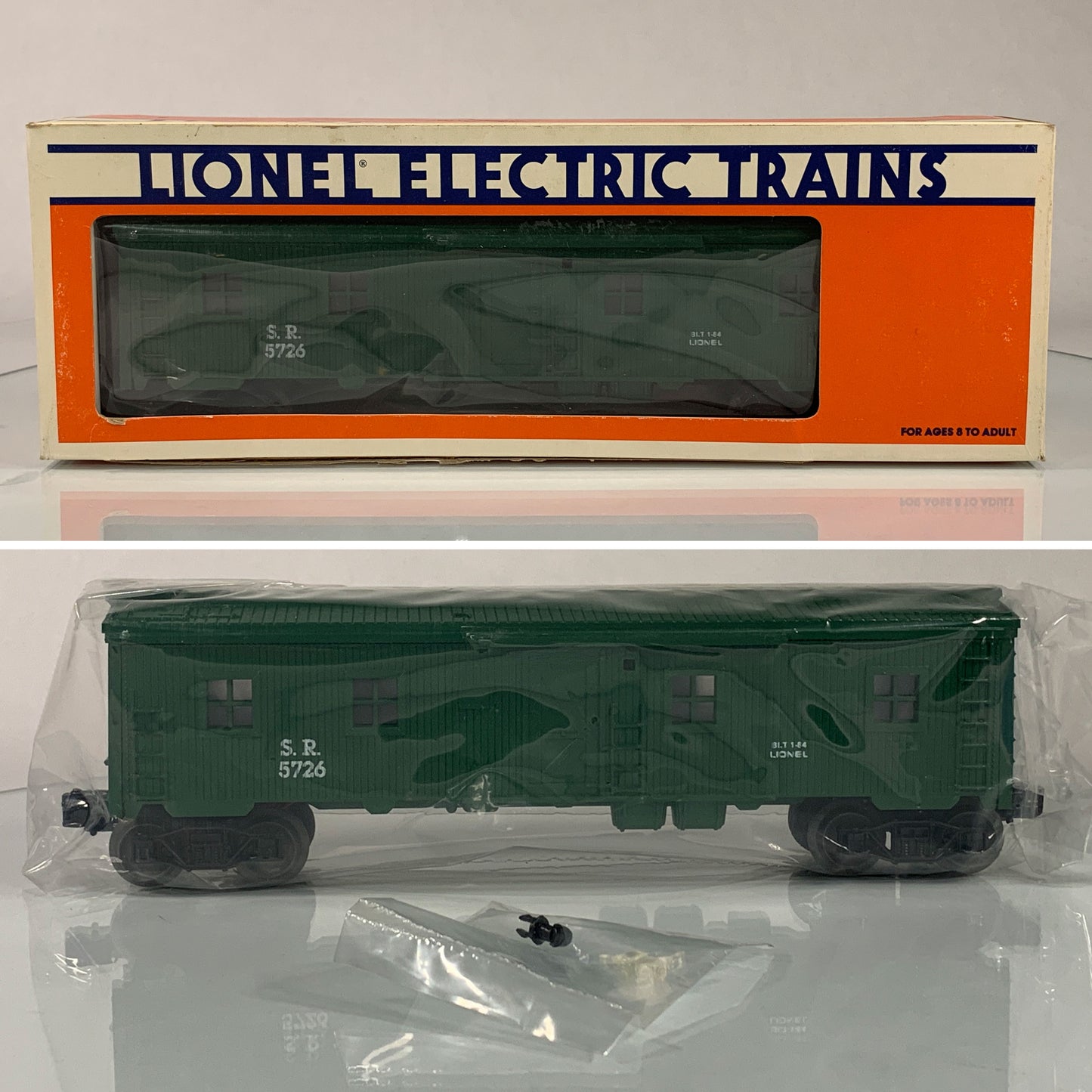 LIONEL • O GAUGE • 1984 Southern Illuminated Bunk Car 6-5726 • NEW OLD STOCK