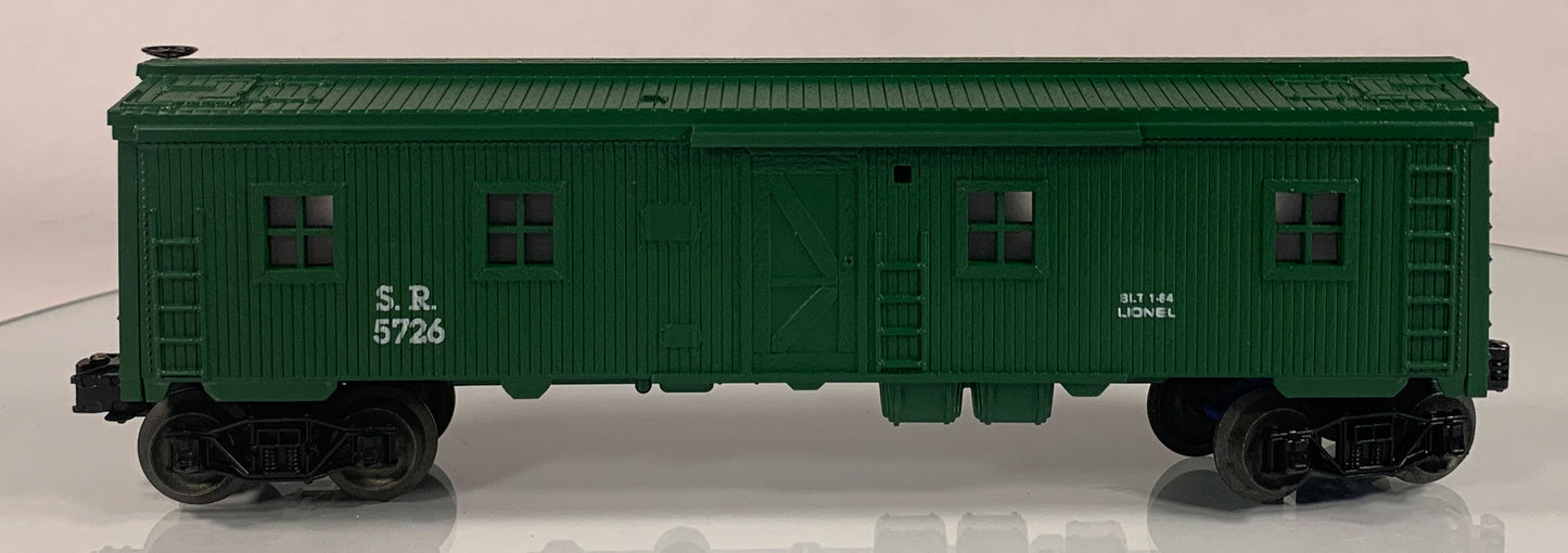 LIONEL • O GAUGE • 1984 Southern Illuminated Bunk Car 6-5726 • NEW OLD STOCK