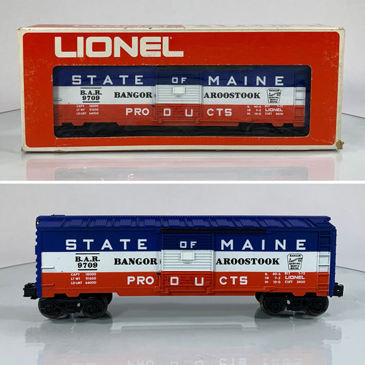 LIONEL • O GAUGE • 1972 State of Maine Bangor and Aroostook Boxcar 6-9709 • EX COND hi