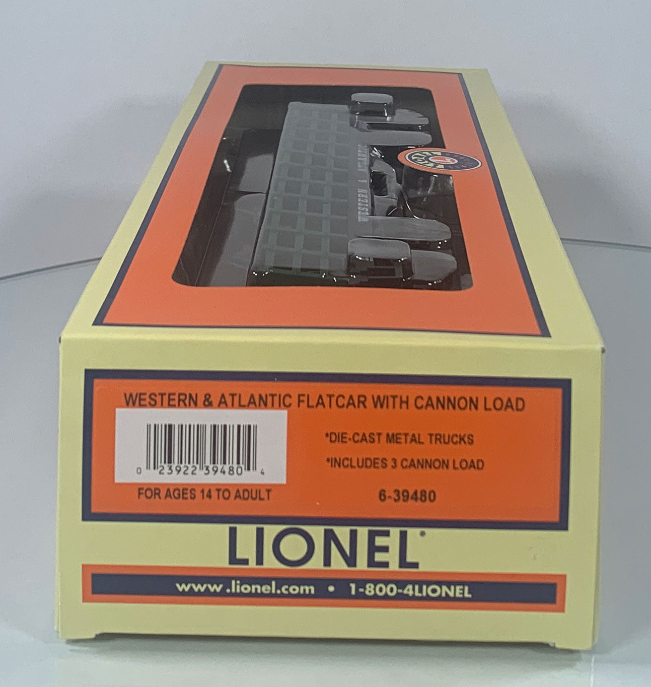 LIONEL • O GAUGE • 2009 Western & Atlantic Flatcar with Cannon Load 6-39480 • NEW OLD STOCK